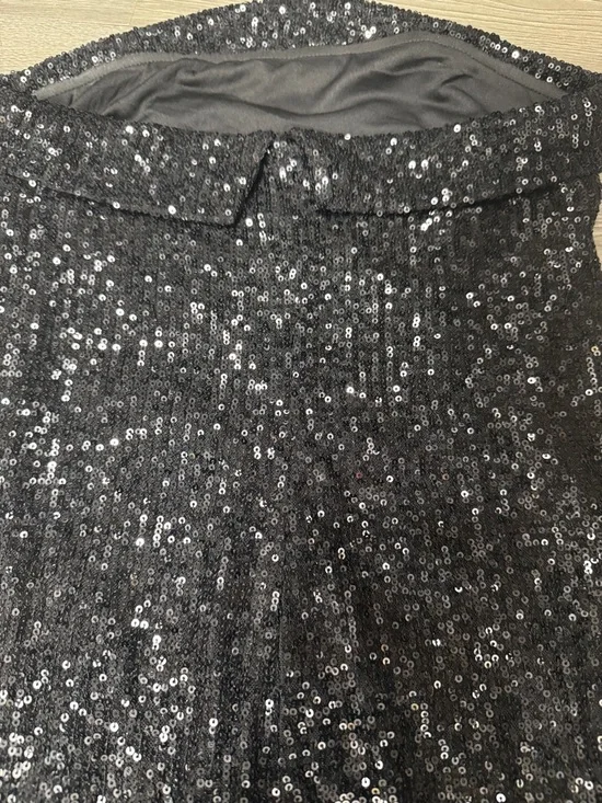 Strapless Black Sequin Bodycon Mini Dress - Picture 3 of 6